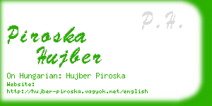 piroska hujber business card